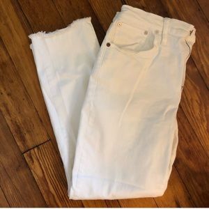 Madewell High-Rise Slim Boyjean in Tile White